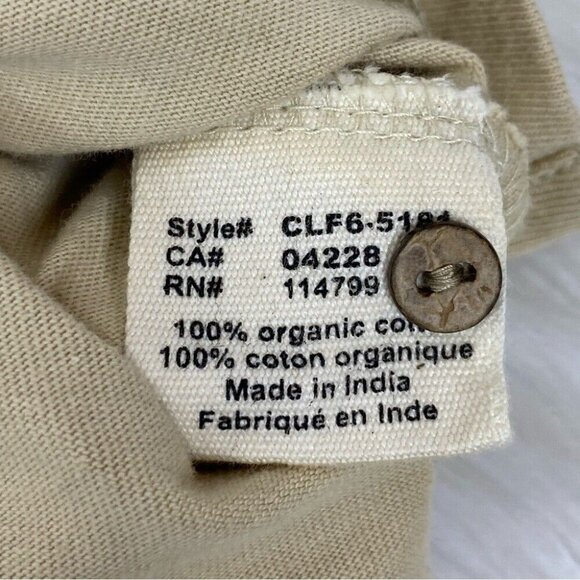 C Organics Women's Tan 1/4 Button Up Long Sleeve Organic Cotton Polo Shirt M/C33 - Picture 11 of 12